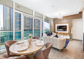 Burj Khalifa View! 2 Bedroom Luxe Apartment with 4 minute walk to Dubai Mall! Pool and Sauna Access!